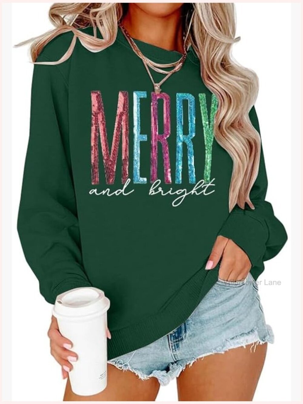 Women Merry Christmas Letter Print Long Sleeve Sweatshirt Crewneck Pullover